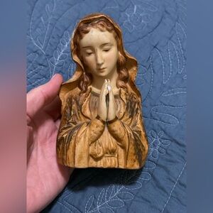 Praying Madonna Virgin Mary Figurine Hand painted 1961 Religious